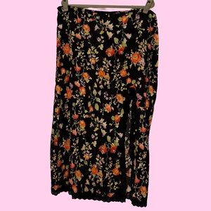 RIXO Sibella Waterblossom Floral Black Skirt 2XL/Sz 14/16